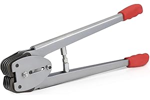 JIADIstrap Strapping Sealer/Crimper for 1/2"-5/8" Polypropylene (PP) Strapping Band Manual Banding Tool with 15” Extended Handle (red)
