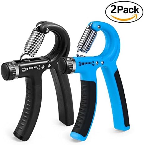 Pasnity 2-Pack Hand Grip Strengthener Adjustable Resistance 22-88 Lbs (10 - 40kg), Hand Grip Exerciser, Strengthen Grip, Hand Squeezer, Forearm Grip, Hand Exercise, Gripper, Finger Strengthener