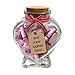Luffy Nano Marimo Jar - Clear Heart Shaped Glass Bottle with Cork Stopper - Perfect for Aromatherapy Oils, Party Favors, Spices, Bath Bubbles and DIY Projects