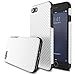 BASSTOP 4.7-Inch Super-Slim Anti-Slip Grip Carbon Fiber Hybrid Rubberized Full Body Protector Cover Premium Flexible Soft TPU Case for Apple iPhone 7 - White 4.7