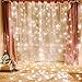 Outop 304LED Window Curtain Icicle Lights 9.8FT 8 Modes Fairy Lights for Party Wedding Garden Home (White)