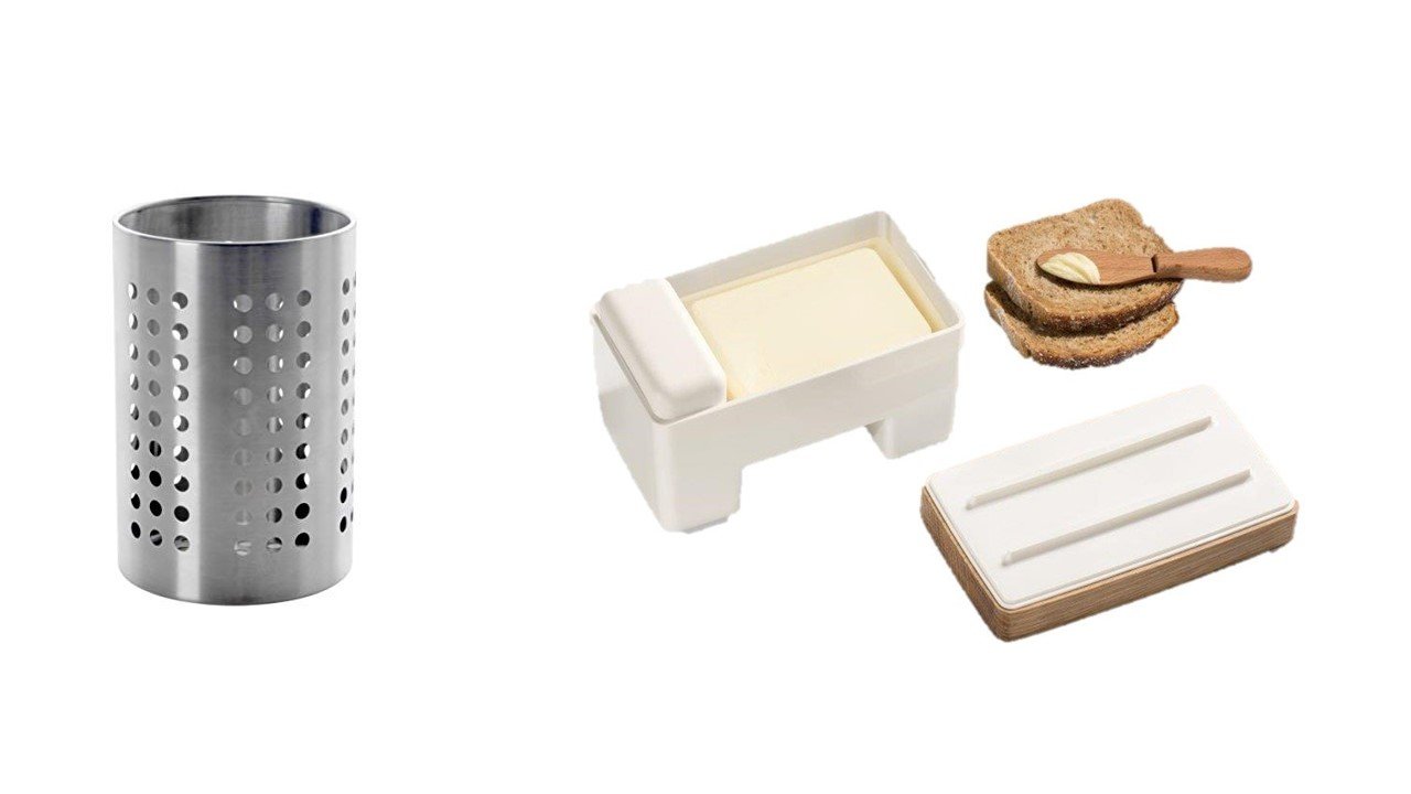 Edelstahl 12cm Durchmesser -13,5 cm Höhe Butterdose mit Deckel