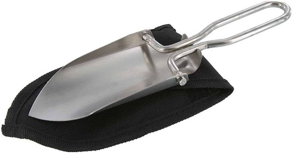 RUTICH Stainless Steel Folding Trowel, Lightweight Mini Garden Trowel Great for Light Gardening and Camping, Comes in a Holster