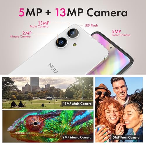NUU N10 Basic Cell Phone for T-Mobile, Mint, Metro, Qlink, Tello and More 4GB/128GB, Perfect for Teenagers, Dual SIM 4G, Octa-Core 6.6