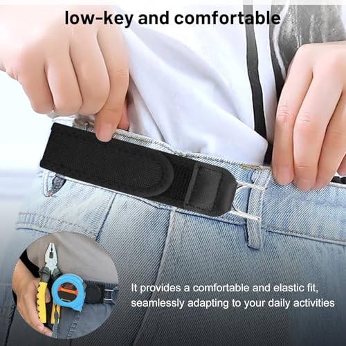 Puasok 2 Pieces Belt Without Buckle Kit, Elastic Tactical Belt with Metal Hook, Invisible Waist Belt for Men and Women, for Work, Leisure
