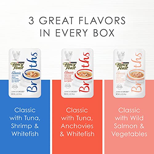Purina Fancy Feast Limited Ingredient Wet Cat Food Complement Variety Pack, Broths Classic
