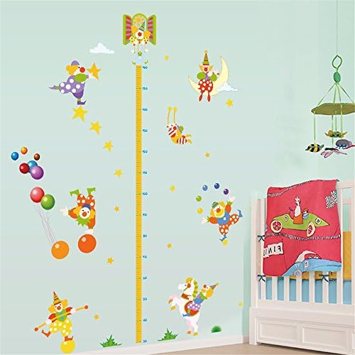 Ghaif Children's room wall baby decoration wall posters self adhesive clown shows kindergarten tailor high sticker removable 6090CM