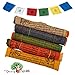 Dancing Buddha Buddhist Prayer Flags - Pack of 50 Indoor Outdoor Flags 10 Strings of Elemental Prayer Flags. Earth - Air- Fire- Water - Sky - (4.5In x 5.5In)