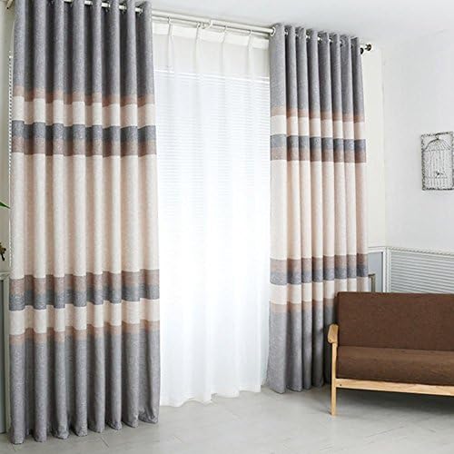 Yuan Futian Linen cotton cloth Bedroom Darkening Window Curtain Panel printing Insulated Blackout Drapes 1 Piece , a , 300cm270cm/118"106"