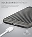 iPhone 8 Plus Leather Case, Vena [vLuxe][Carbon Fiber Leather Back | Metallized Button] Slim Protective Cover for Apple iPhone 8 Plus (5.5