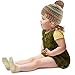 Kids CC Ages 2-7 Quad Color Chunky Thick Stretchy Knit Slouch Beanie Hat Rainbow with Pom