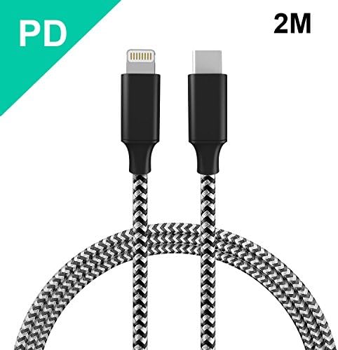 USB C to Lightning Cable 6.6FT/2M, QGhappy Power Delivery(PD) Type C to Lightning Quick Charging Cord for iPhone X, iPhone 8, 8 Plus