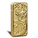 Padgene Electronic Pulse Double Arc Cigarette Lighter, Chinese Dragon Windproof Flameless USB Rechargeable Arc Lighter, Gold
