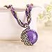 LNKRE JEWELRY Vintage Bohemia Vivid Purple Peacock Pendant Necklace with Opal Crystal A4