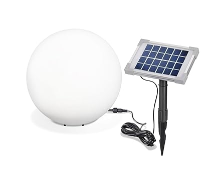 Solar Leuchtkugel Mega Ball 30cm, hochwertige PE Kugel, Dauer- oder Wechsellicht, 8 Lichtfarben inkl. warm- und kaltweiß, 106