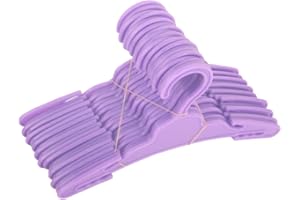 MSYO 20 Pcs Doll Hangers for 12/14/16 Inches Dolls Clothes, Purple Doll Hangers, Sturdy Doll Hangers Accessories, Work Great with Rod Less Than 1/2 inch Diameter, Made of Safe ABS Plastic