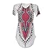 Blooming Jelly Women's Bohemian Casual Loose Ethnic Print Short Sleeve T Shirt Dress（M，Beige）