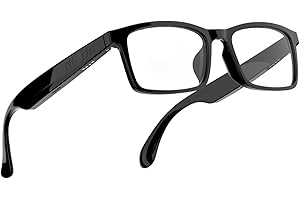 Tulbeys Smart Glasses, Anti-Blue Light Bluetooth Eyewear Built-in Mic and Speakers, Open Ear Music and Hands-Free Calls, Touch and Voice Assistant Compatibility, 100h Long Battery Standby Time
