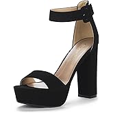 DREAM PAIRS Women's Platform Heel Sandals, Open Toe Ankle Strap Heel Fashion Wedding Party Dress Sandals Shoes