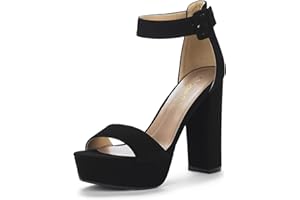 DREAM PAIRS Women's Platform Heel Sandals, Open Toe Ankle Strap Heel Fashion Wedding Party Dress Sandals Shoes