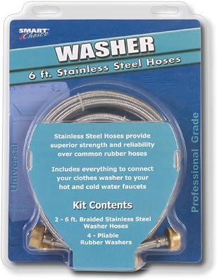 Smart Choice 6' Stainless-Steel Washing Machine Fill Hose (2-Pac