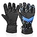 HUO ZAO Men Winter Snow Ski Gloves (Upgraded Black/Blue)