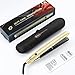 Ceramic Tourmaline Flat Iron Nano-Silver Hair Straightener Touch Screen 300°F to 450°F 1 inch 3D Floating Plate for All Hair Type. Dual Voltage Curling Iron, Heat-resistant Pouch