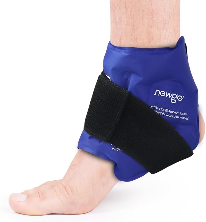 NEWGO Ankle Ice Pack Wrap for Injuries Reusable Hot Cold Therapy
