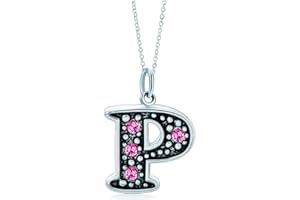 LovelyJewelry Pink Letter A-Z Alphabet Initial Charms Bead Necklace Pendant