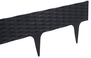 Rasenkante Gartenpalisade Beeteinfassung Beetumrandung 3,9m Rattan-Optik 3 Farben (Anthrazit)