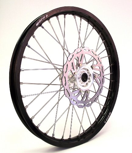 Warp 9 MX Complete Front Wheel - Billet Hub with Black Painted Rim (21x1.60