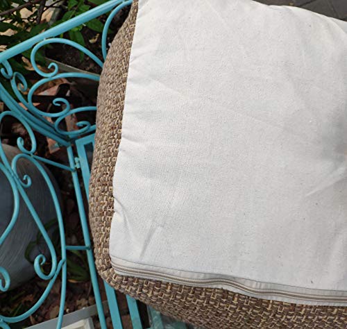 image for YISSEN RISEON Boho Hand Woven Contemporary  Cotton Linen Fabric Pou