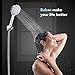 Baban Handheld Shower Head with Powerful Shower Spray against Low Pressure Water Supply Pipeline, Multi-functions, Bathroom Accessories w/Hose, Bracket, and Teflon Tape- Chrome