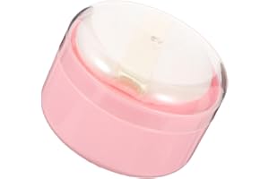 Abaodam Powder Puff Container with Puff and Sifter Pink Loose Powder Box for Travel and Home Use