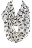 Elephant Infinity Scarf, fashion scarf, multi color, summer scarf, (White)