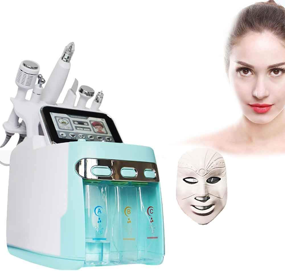 ZBLL 6 in 1 Vacuum Face Cleaning Instrument, 110v-220v RF Water Oxygen Jet Peel Beauty Small Bubble Beauty Machine for All Skin
