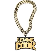 TrophySmack 'Lemme Cook' Turnover Chain - Chrome Gold &amp; Black Acrylic