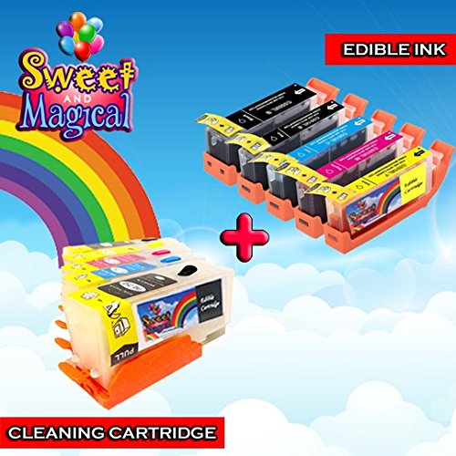 Edible Ink and Cleaning Cartridges for Canon CLI-271 & PGI-270 5 Pack works with MG5720, MG6820, TS5020, TS6020