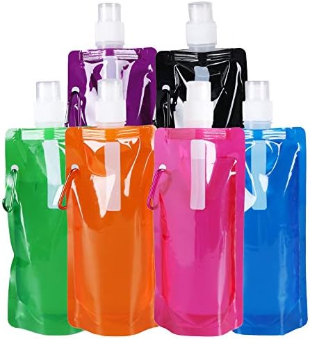 AOPOO Collapsible Water Bottle Reusable Drinking Water Bottle with Clip for Biking, Hiking Travel, 6 Colors