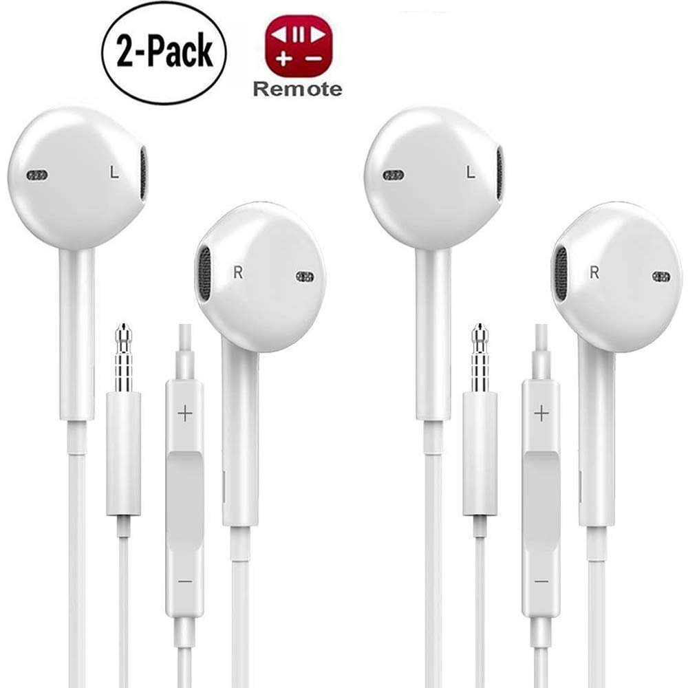Sports Headphones Volume Control, Ofspower Wired In-Ear Earbuds Microphone for iPhone Ipad Ipod Samsung, Deep Bass Noise Canceling Earphones Mic and Remote, Compatible with iOS and Android 3.5 WHITE