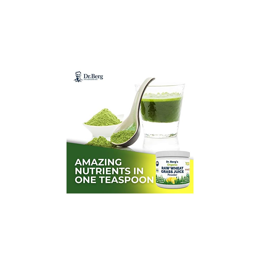Dr. Berg’s Raw Wheatgrass Juice Powder (60 Servings) USDA Certified