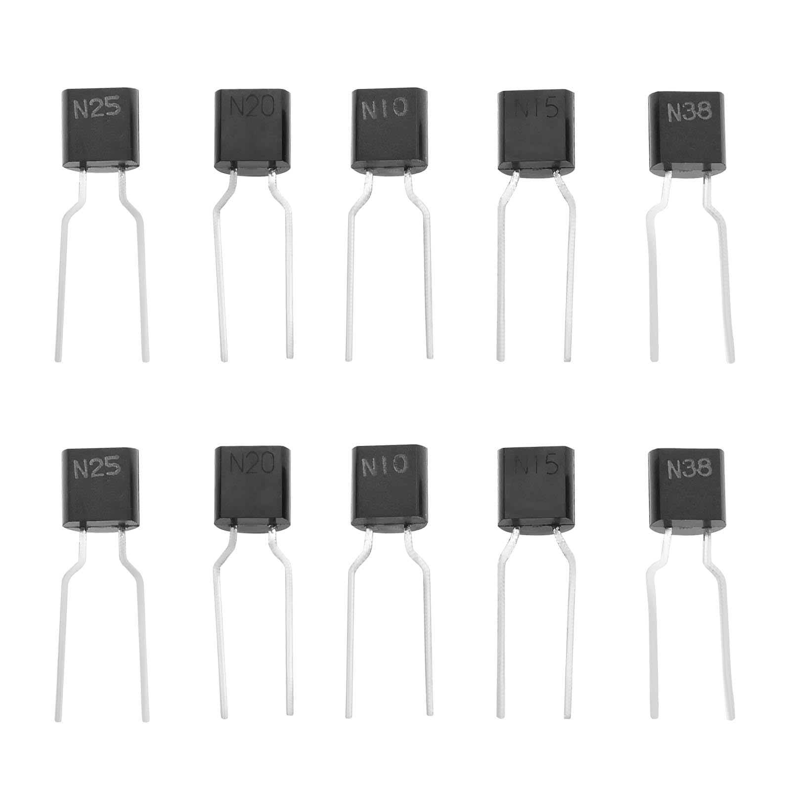 VGOL 10PCS ICP Semiconductor Fuse N-10 N-15 N-20 N-25 N-38 TO92 for Circuits up to 50V for Consumer Electronics Industrial Automation (2pcs of Each Specification)