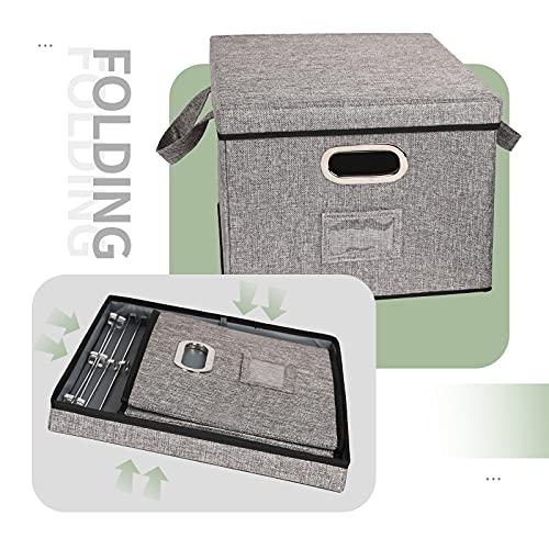 File Storage Bins with Lids and handles File Storage Organizer with 4