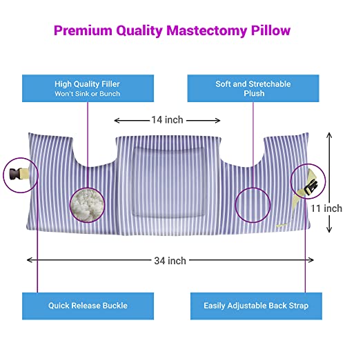 Mastectomy Pillow Post Surgery Pillow, Breast Pillow for After Heart