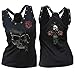 TAORE Plus Size Women's Summer Skull Prints Sleeveless Tops Shirts Casual Vest Tank Top (2XL, Red)