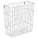 mDesign Metal Wall Mount Organizer Basket for Holiday Wrapping Paper Storage - Holder for Bow, Labels, Gift Bag, and Ribbon - Hang in Closet or Cabinet - Concerto Collection - Chrome