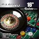 CASINO 16-Inch Roulette Wheel Game Set with 120 chips, Felt Layout, and Rake