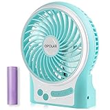 OPOLAR Portable Travel Battery Operated Fan with 4-15 Hours Battery Life, Rechargeable 3 Speeds Handheld Mini Fan with Powerful Airflow for Camp and Outdoor Events, USB Powered, Quiet, for Hot Flashes