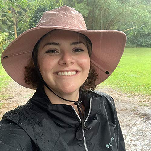 Womens UV Protection Wide Brim Sun Hats Cooling Mesh Ponytail Hole