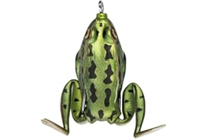 LUNKERHUNT Frog Lure for Bass Fishing | Pocket Frog Fishing Lure 1.75 Inch | Topwater Fishing Lures, Soft Hollow Body, Weedless Hooks for Trout, Pike in Saltwater and Fresh Water